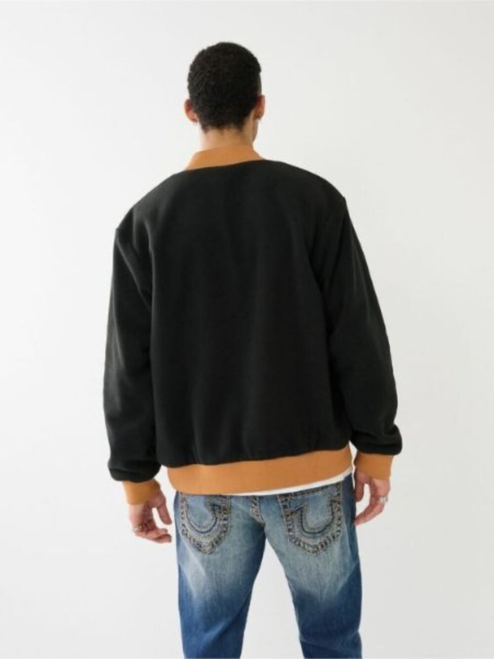NEW True Religion Men's XXL Fleece Bomber Jacket NWT $199 - Picture 2 of 5